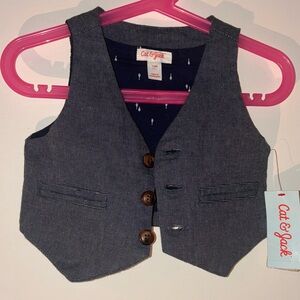 Cat & Jack Boys 12M Navy Vest – Formalwear, Easter or Wedding Ready